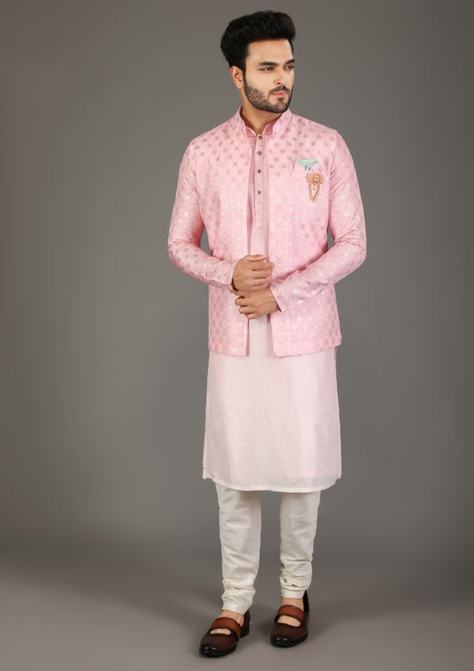 Printed Pink Koti - Kurta Set