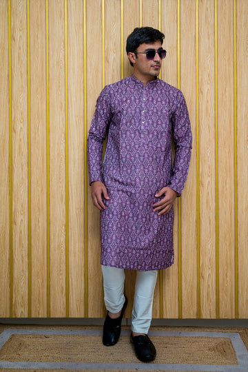 Men's Bandhani print Cotton Kurta