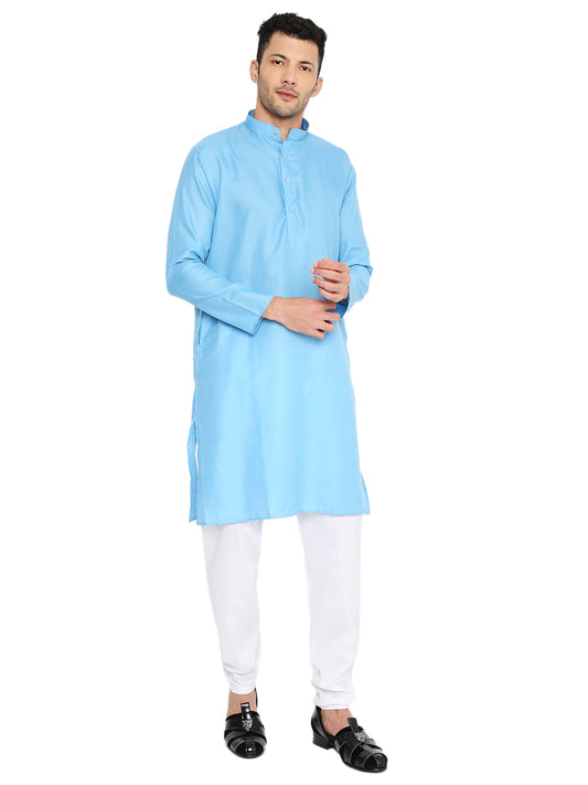 Sky Blue Plain Kurta Set (1146)