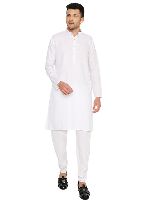 White Plain Kurta Set (1101)