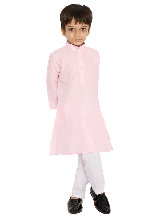 Light Pink Plain Kid's Kurta Set (2104)