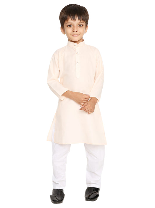 Light Pich Plain Kid's Kurta Set (2107)