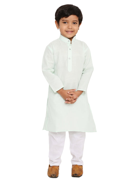 Light Pista Plain Kid's Kurta Set (2108)