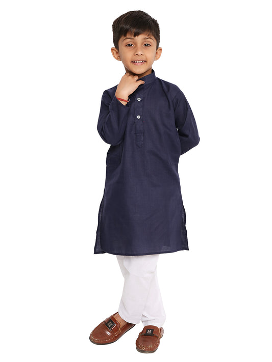 New Blue Plain Kid's Kurta Set (2135)