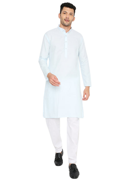 Light Sky Plain Kurta Set (1106)