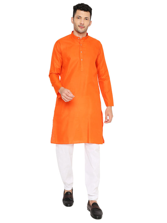 Orange Plain Kurta Set (1126)