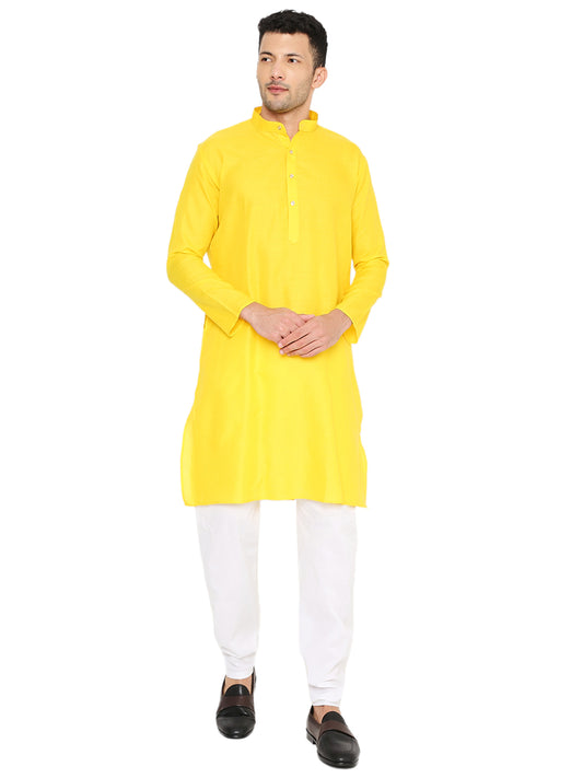 Light Yellow Plain Kurta Set (1149)